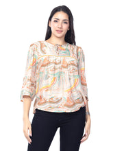 Astron – 3/4 Sleeve Printed Top for Women
